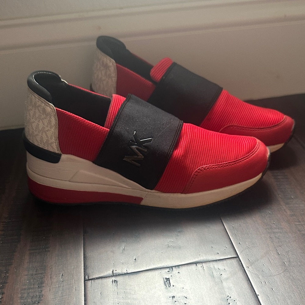 Michael Kors Red and Black Women's Sneakers
